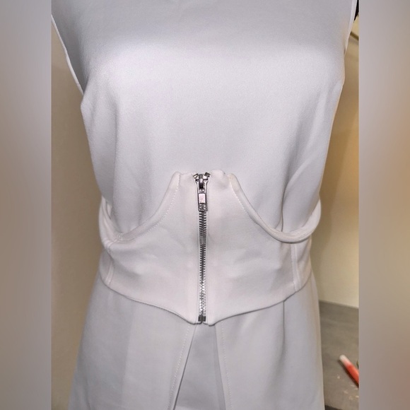 NWT ASOS White Mini Dress with Corset Detail - Picture 2 of 3